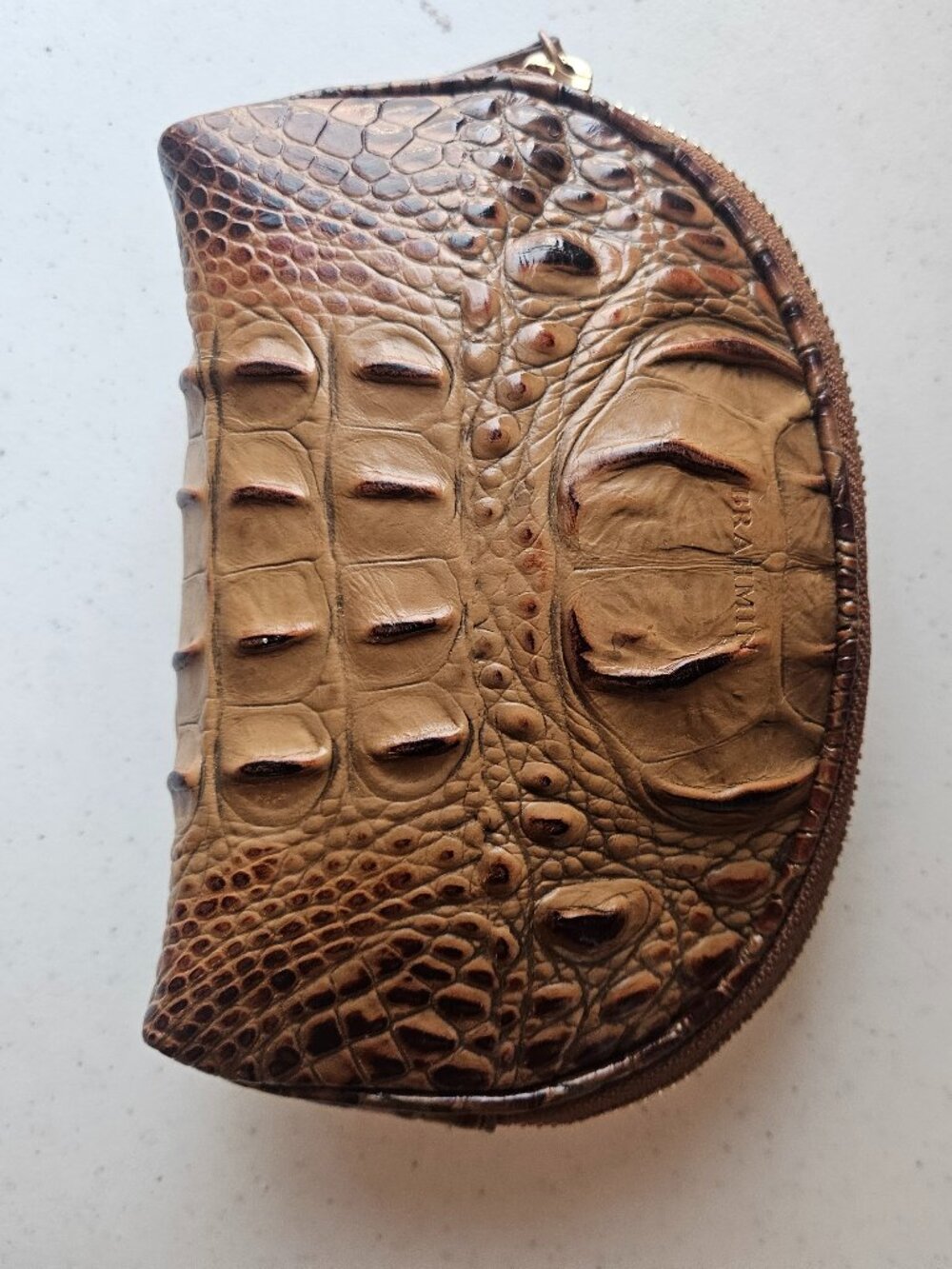 NWOT Brahmin Makeup Bag/Small Clutch Almond Melbourne Brown